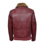 Mens Maroon Aviator Jet Fighter Bomber Leather Jacket