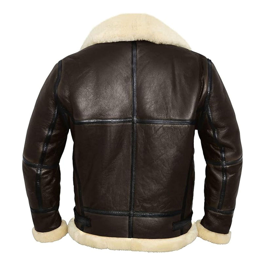 Mens Real Aviator Shearling Leather Jacket