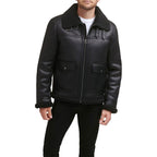 Mens Black Real Shearling Leather Jacket