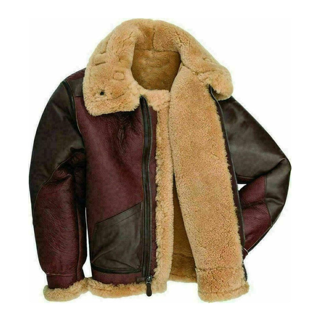 Mens Aviator George Bomber Leather Jacket