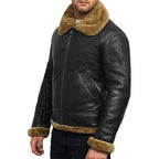 Mens B3 Flying Genuine Shearling Bomber Leather Jacket