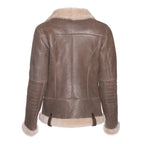 Womens Spanish Brown Shearling Leather Jacket