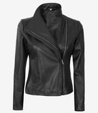 Arezzo Black Leather Cafe Racer Jacket