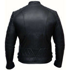 Men Biker Cross Zipper Leather Jacket
