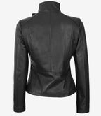 Arezzo Black Leather Cafe Racer Jacket