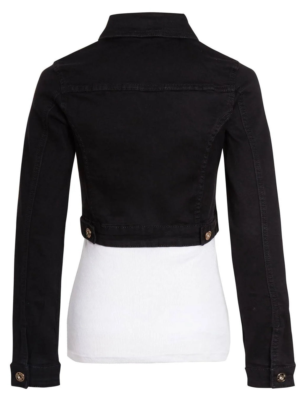 Womens Black Denim Jacket Cropped