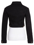 Womens Black Denim Jacket Cropped