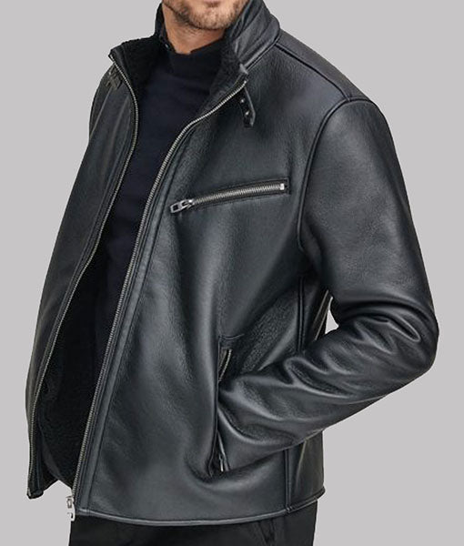 Men’s Genuine Black Biker Leather Jacket