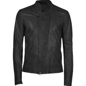 Maverick Men's Black Biker Leather Jacket