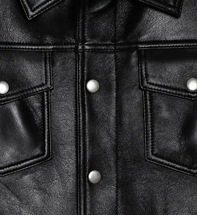 Womens Black Zipper Trucker Biker Jacket