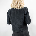Women Black Suede Biker Jacket