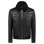 Bomber Fur Collar Real Leather Jacket