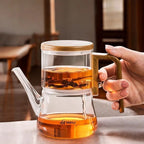 Borosilicate glass magnetic filtration teapot