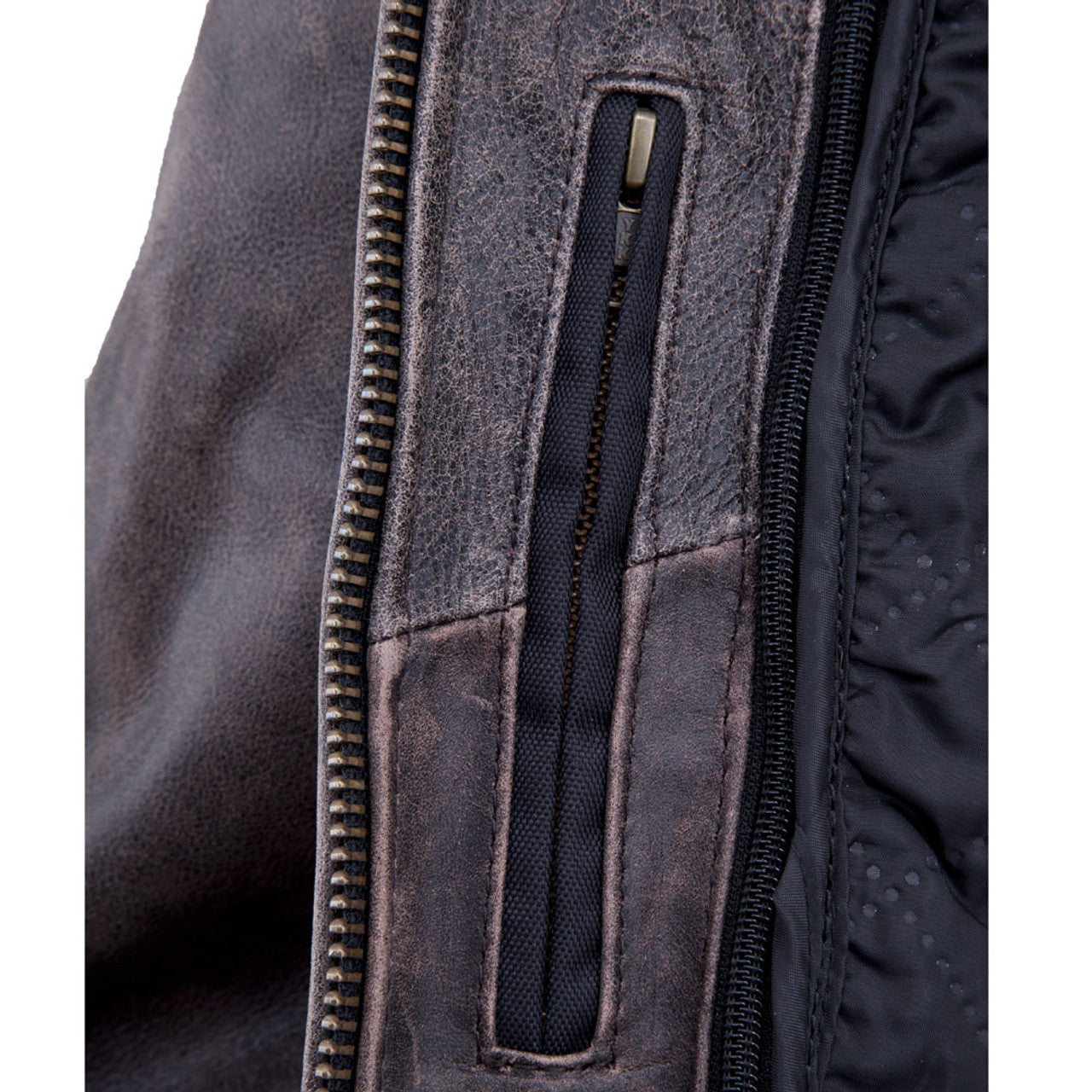 Womens Distressed Braided Leather Jacket