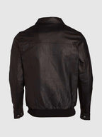 Expressive Brown Bomber Leather Jacket For Men