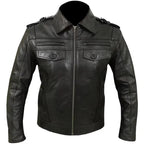 Classic Zipper Brown Leather Jacket