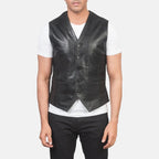 Mens Auden Black Leather Vest