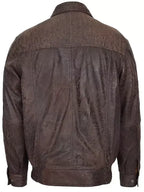 Mens Brown Nubuck Bomber Jacket