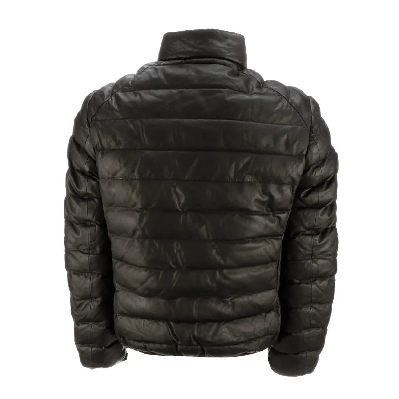 Mens Leather Puffer Jackets