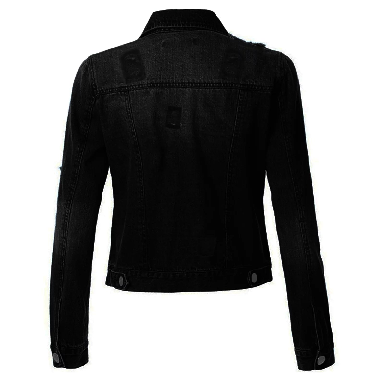 Womens Black Denim Jean Jacket
