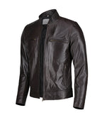 Men’s Stylish Coffee Brown Leather Jacket