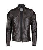 Men’s Stylish Coffee Brown Leather Jacket