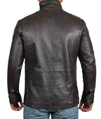 Men’s Long Brown Biker Leather Jacket
