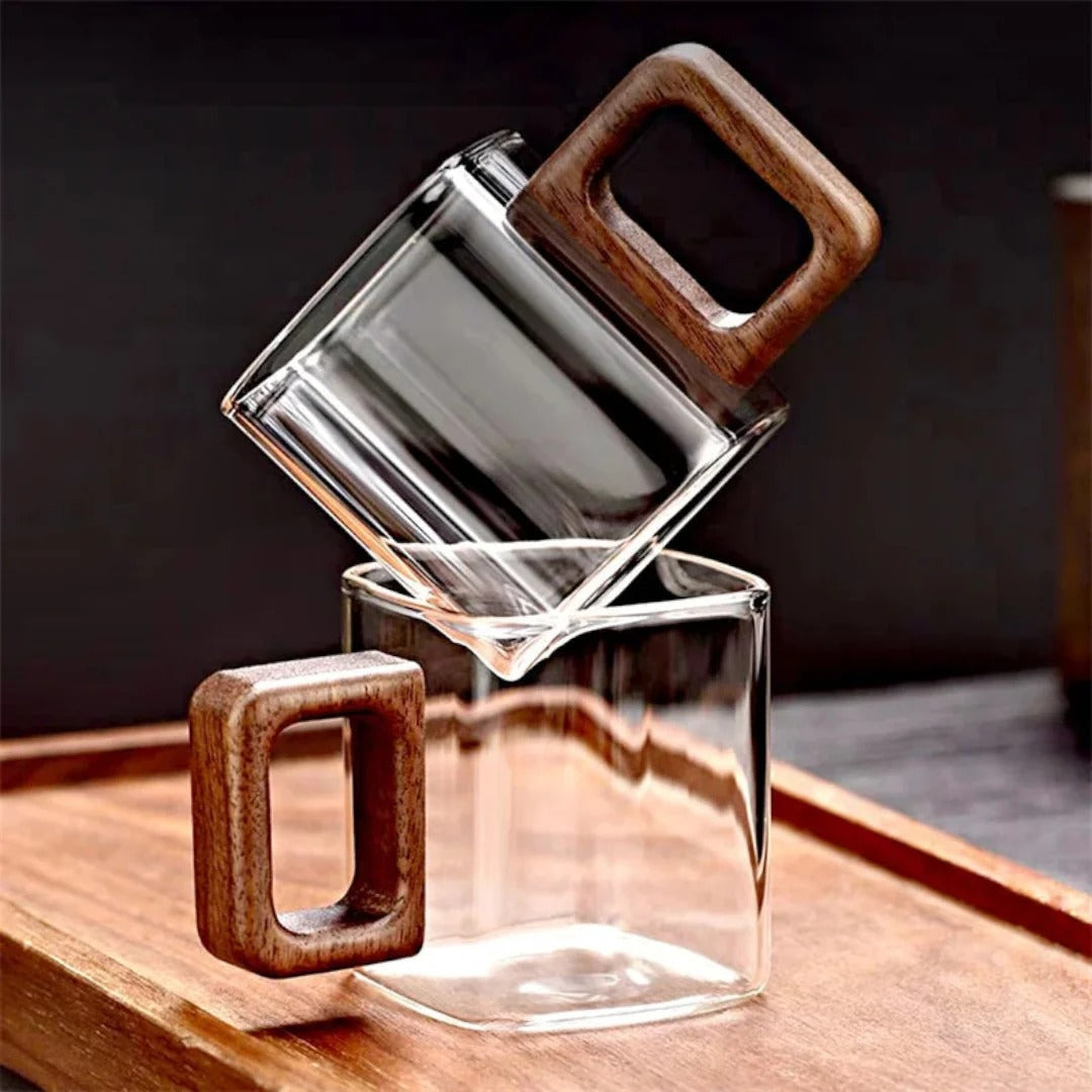Crestiva designer square glass espresso mug