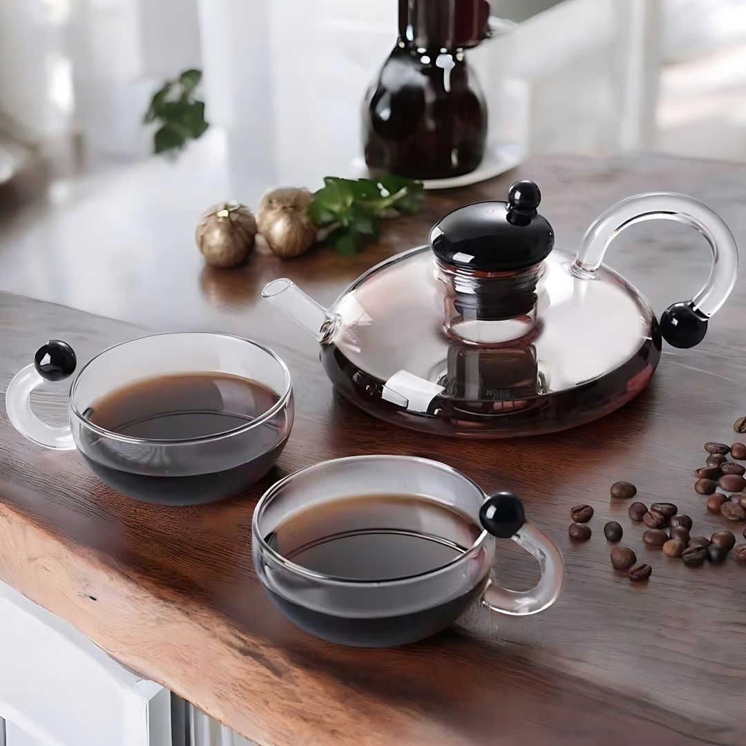 Crestiva glass teapot set for herbal tea