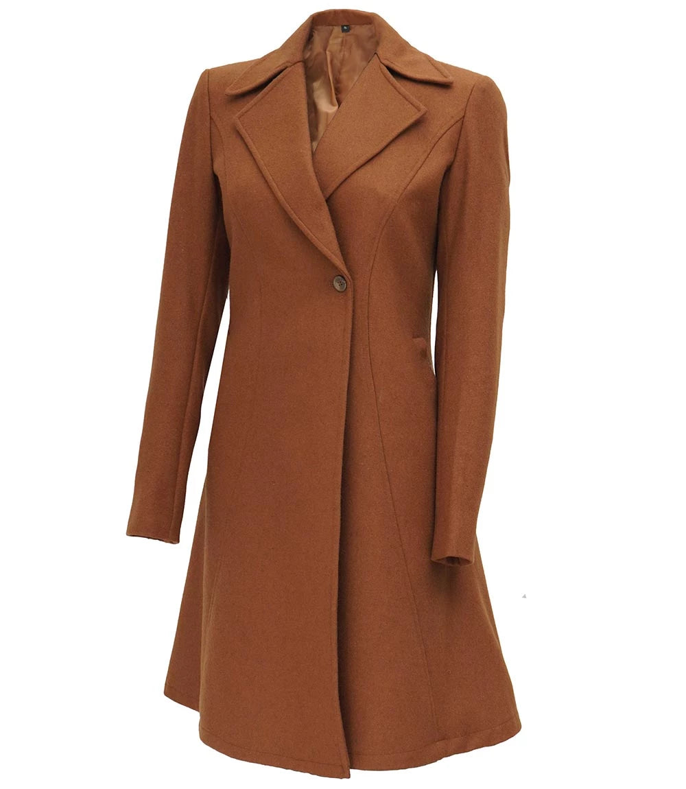 Womens Double Breasted Camel Coat