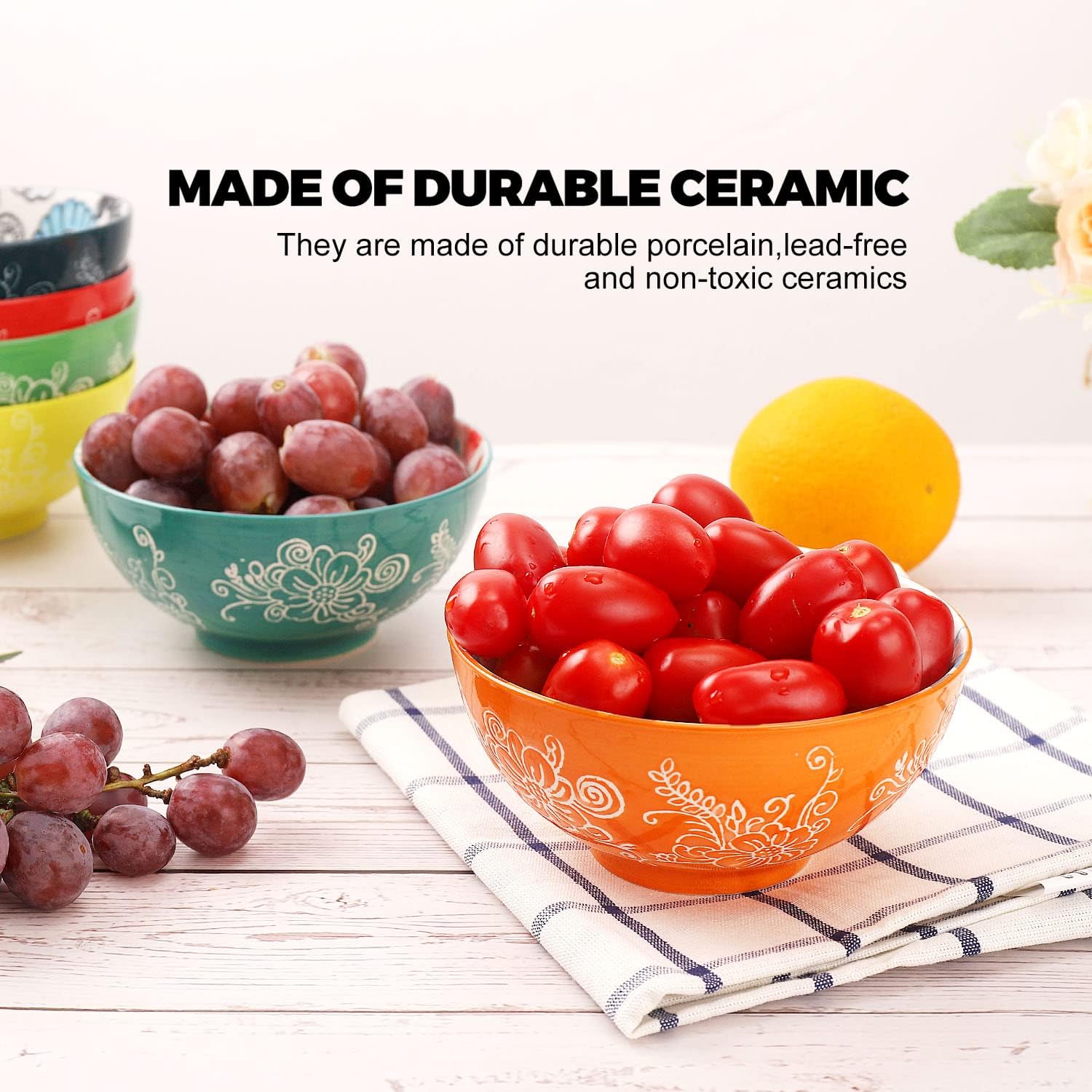 Durable Porcelain Bowls – Microwave and Dishwasher Safe