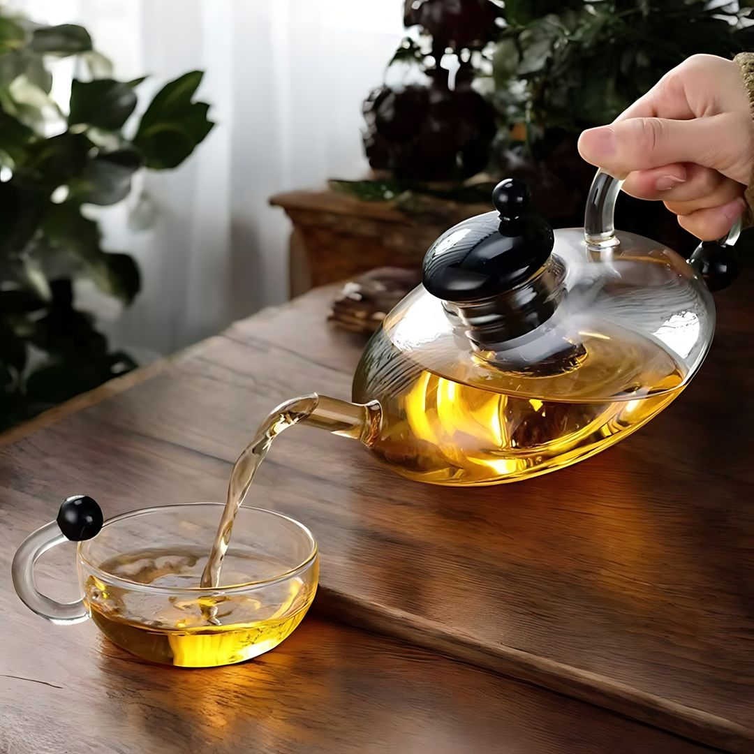 Eco-friendly glass teapot with durable design