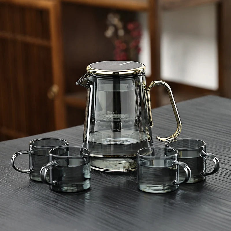 Eco-friendly modern glass teapot design