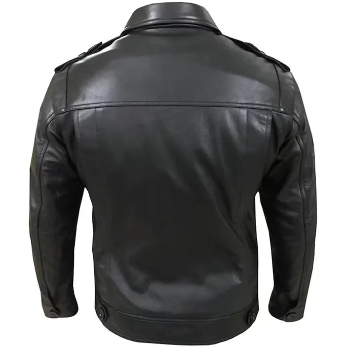 Classic Zipper Brown Leather Jacket