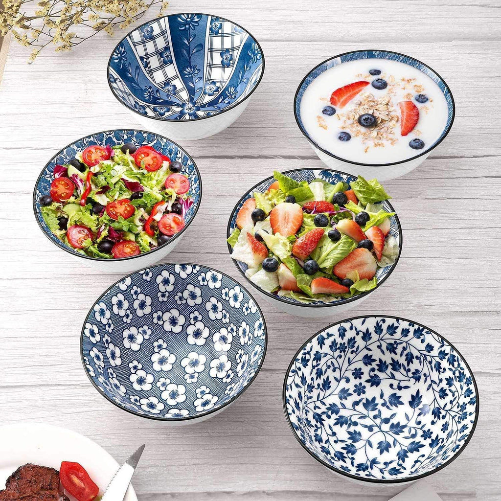 Elegant Japanese Style Porcelain Bowls for Pasta and Rice