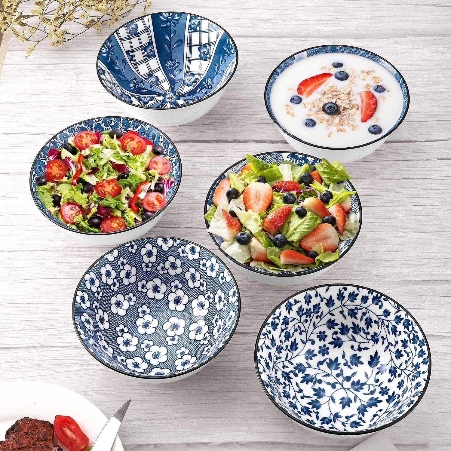 Elegant Japanese Style Porcelain Bowls for Pasta and Rice