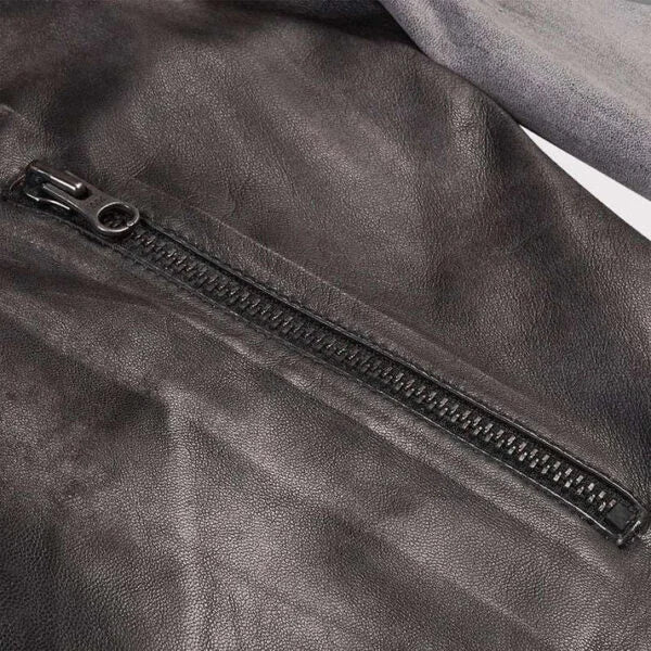 Distressed Varsity Leather Baseball Jacket – Vintage Athletic Edge