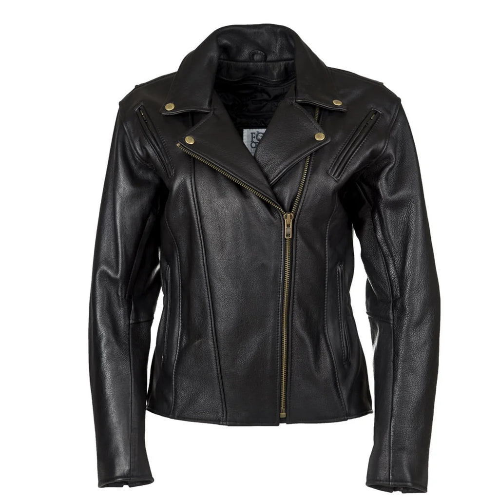 Womens Fitted Classic Motorcycle Jacket