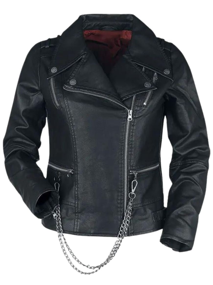 Black Biker Leather Jacket For Men
