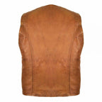 Mens Leather Vest In Brown