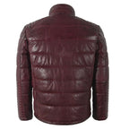 Mens Puffer Real Leather Jacket