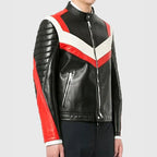 Classic black biker leather jacket