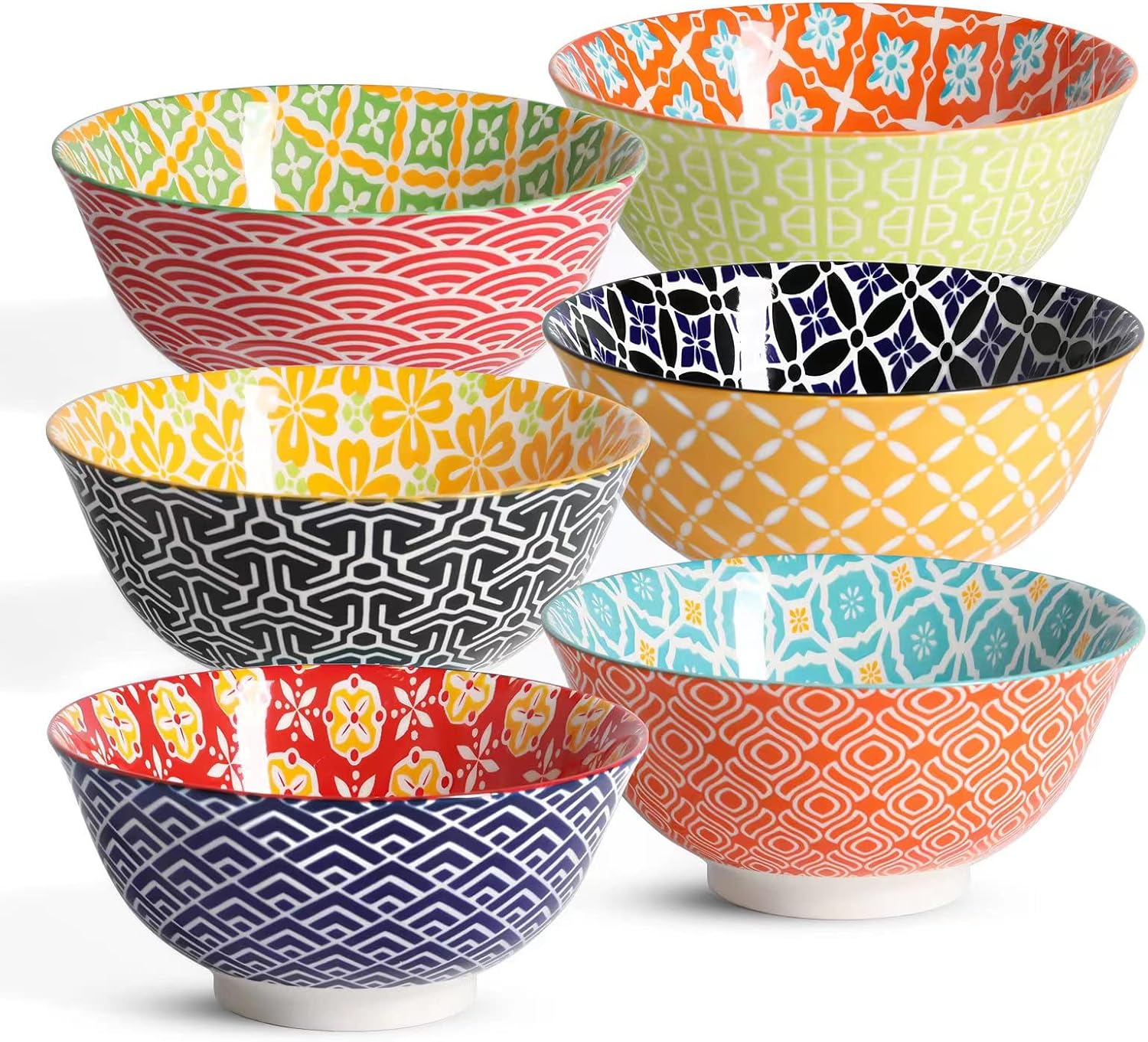 Gift-Boxed Crestiva Colorful Porcelain Bowl Set
