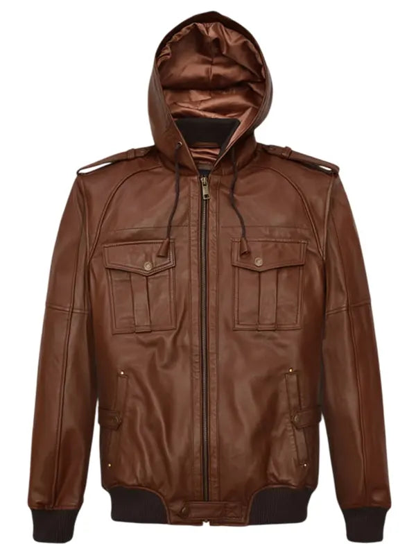 Hooded Leather Jacket