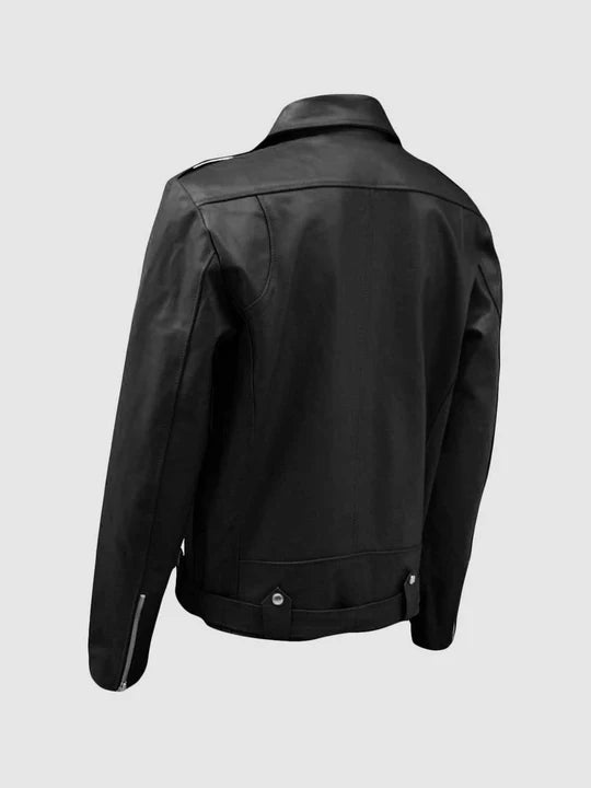 Men Traditional Leather Biker Jacket
