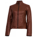 Womens Tan Brown Leather Jacket