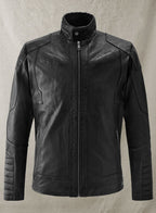 Cafe Racer Leather Jacket Black