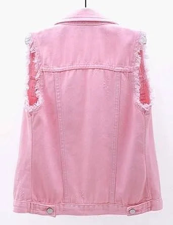 Classic Denim Vest Pink
