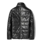 Leather Puffer Jacket for men