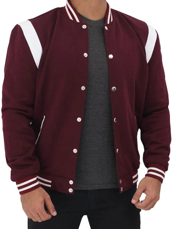 White and Maroon Letterman Jacket